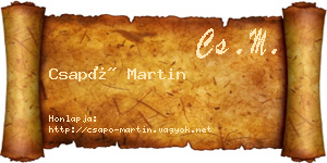 Csapó Martin névjegykártya