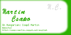 martin csapo business card