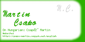 martin csapo business card